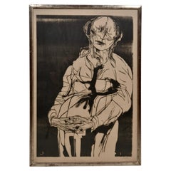 Framed Woodblock Print by Leonard Baskin, USA c 1969