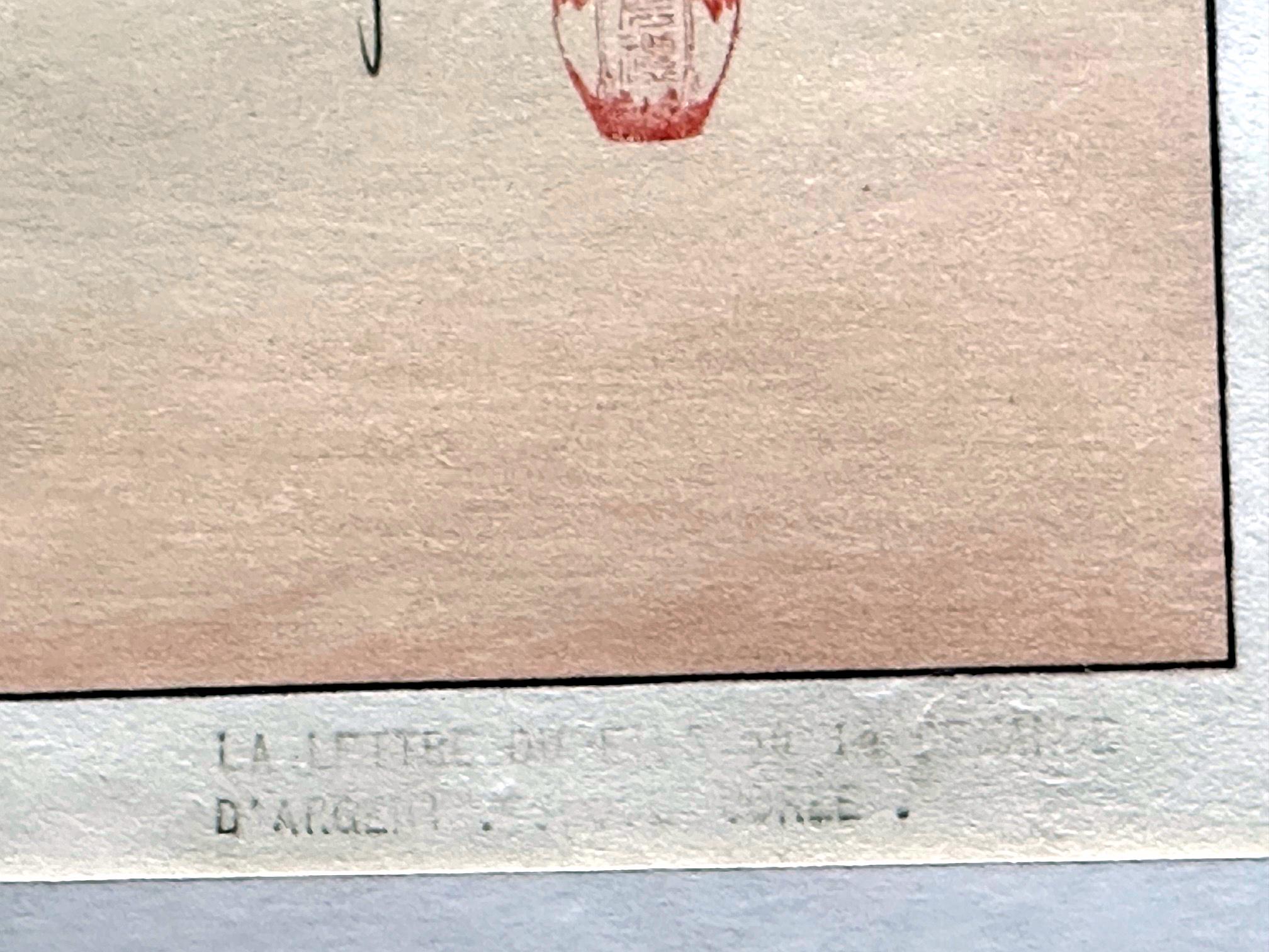 Gerahmter Farbholzschnitt La Lettre du Fils Coree Frühe Version von Paul Jacoulet im Angebot 4