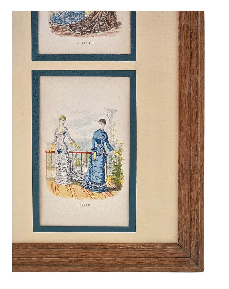 Œuvres sur papier encadrées, 12 illustrations de modes féminines françaises, vers 1896 en vente 7