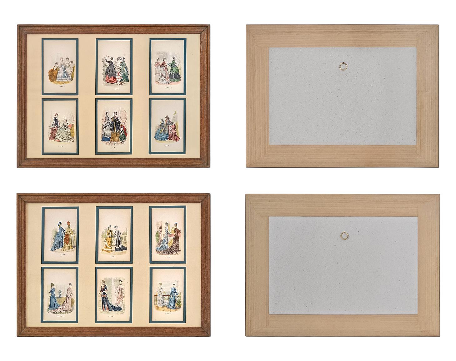 Œuvres sur papier encadrées, 12 illustrations de modes féminines françaises, vers 1896 en vente 8