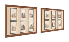 Framed Works On Paper, 12 Illustrations French Women's Fashions, circa 1896