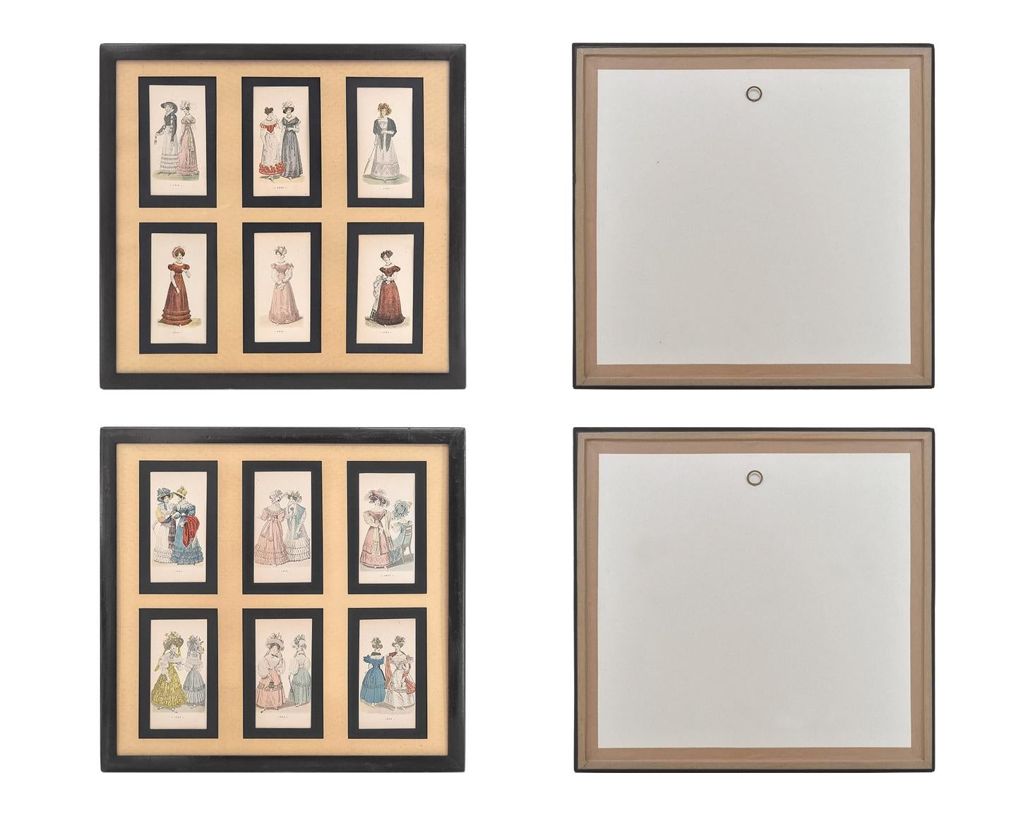 Œuvres sur papier encadrées, illustrations de la mode féminine française, vers 1896 en vente 8