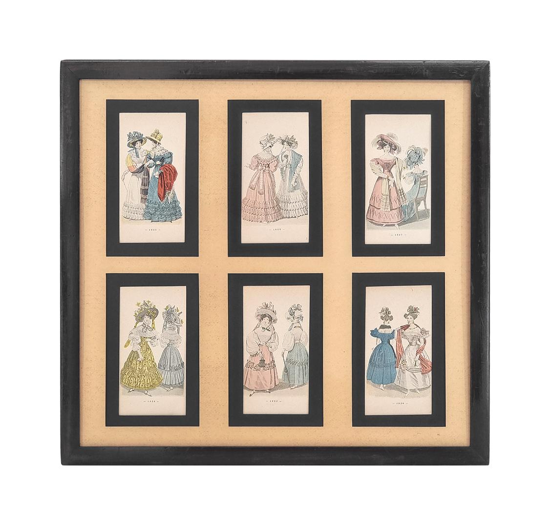 Framed Works On Paper, Illustrations French Women's Fashions, circa 1896 In Good Condition For Sale In Paris, FR