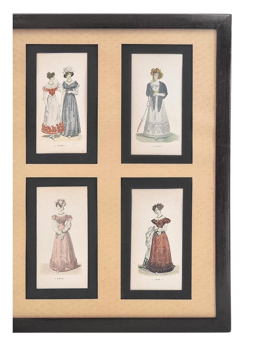 Framed Works On Paper, Illustrations French Women's Fashions, circa 1896 For Sale 2