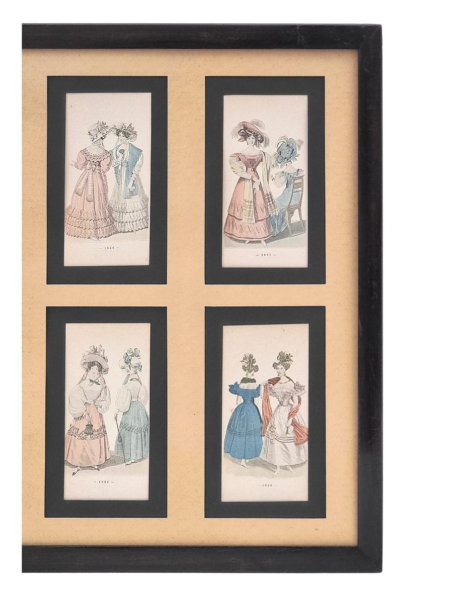 Framed Works On Paper, Illustrations French Women's Fashions, circa 1896 For Sale 6