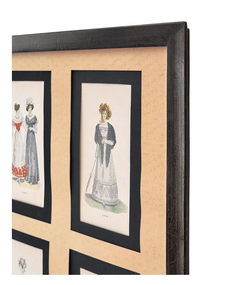 Œuvres sur papier encadrées, illustrations de la mode féminine française, vers 1896 en vente 2