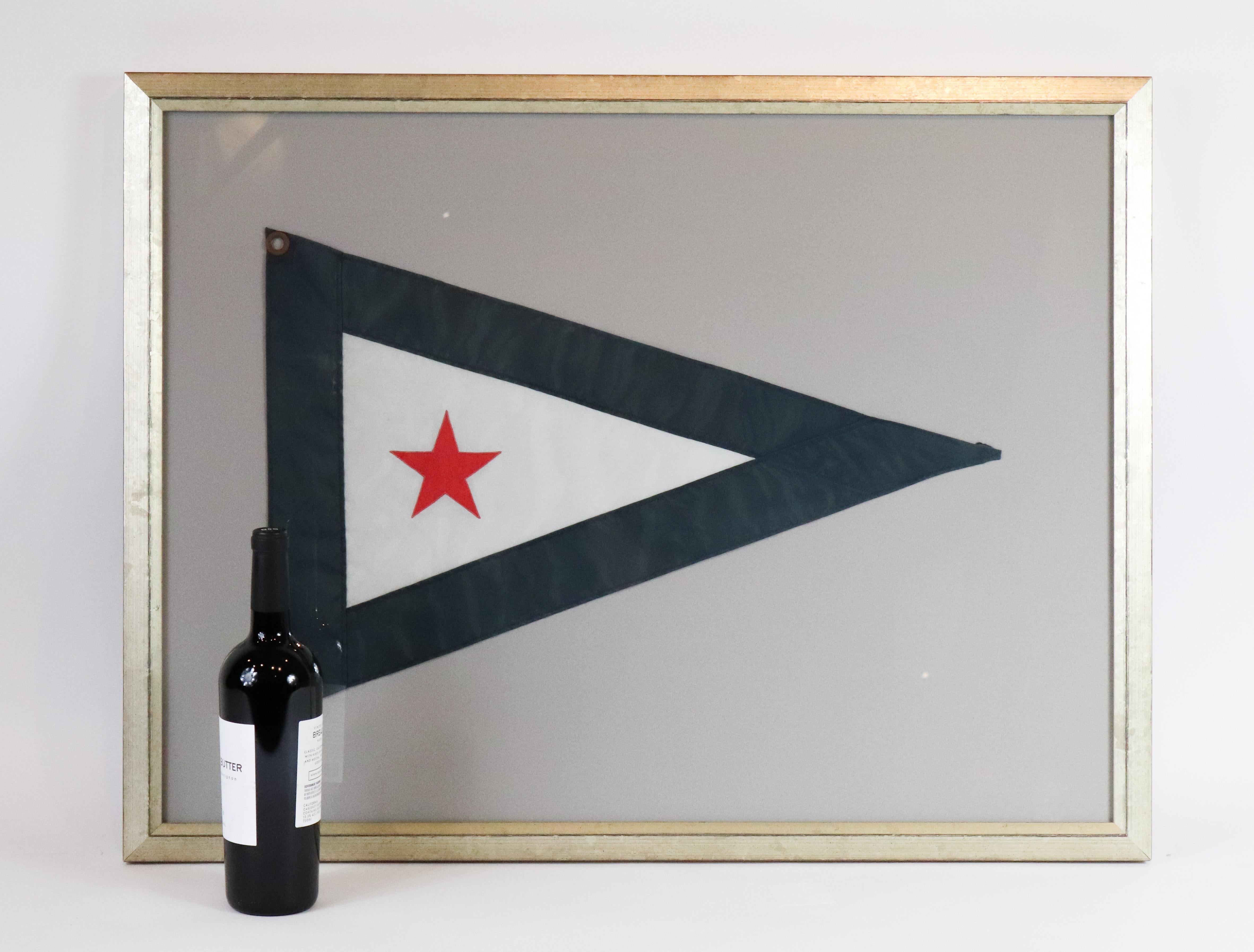 Framed Yacht Club Burgee In Good Condition In Norwell, MA