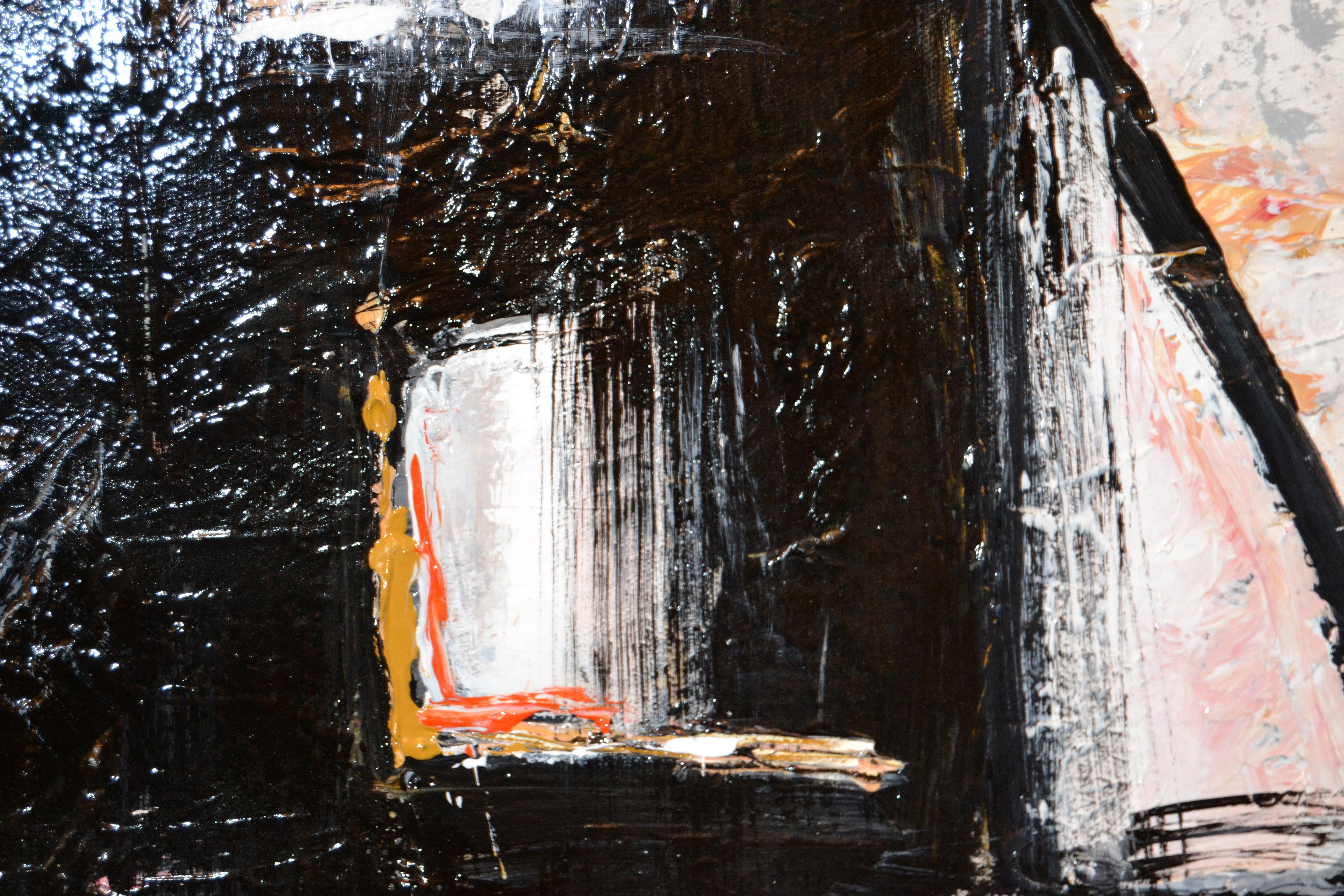 Americano Quadro con cornice Yamil O. Cardenas Pittura acrilica astratta Contemporary in vendita