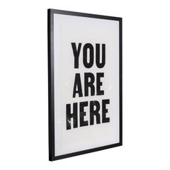 Framed 'You Are Here' Linen Print