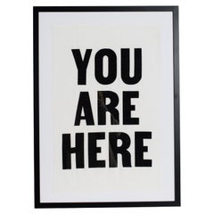 Framed 'You Are Here' Linen Print