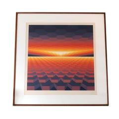 Framed Yvaral 'Jean-Pierre Vasarely' “Untitled” Serigraph