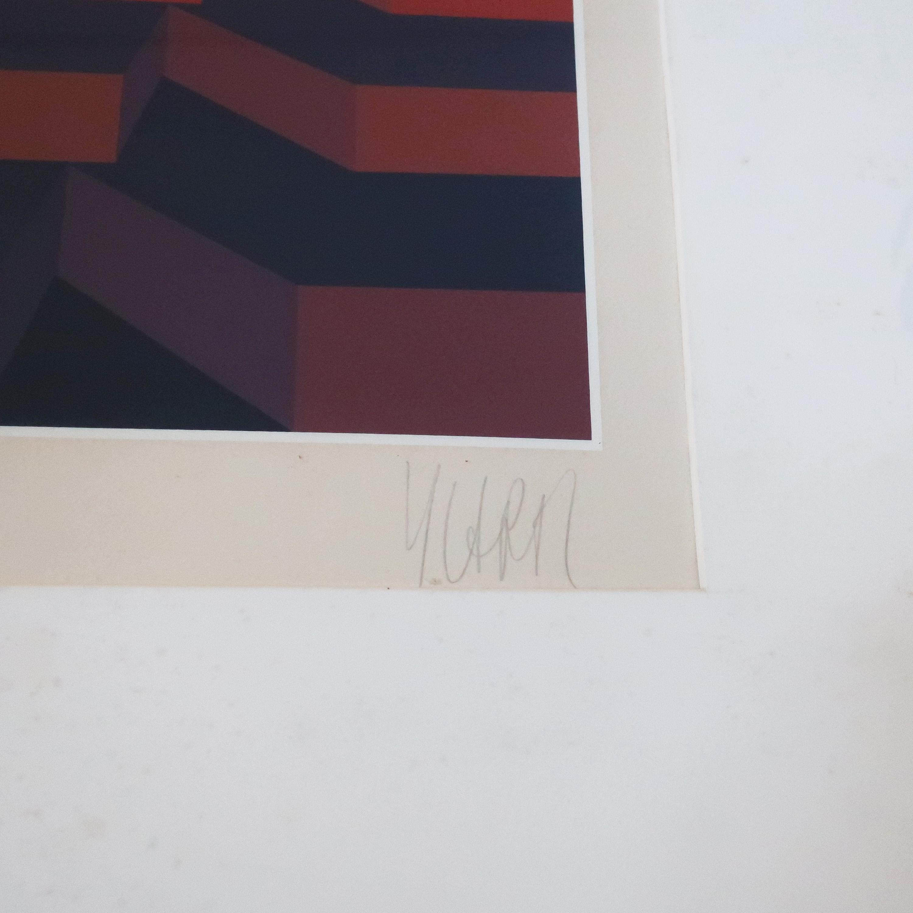 Framed Yvaral 'Jean-Pierre Vasarely' “Untitled” Serigraph In Good Condition In Brooklyn, NY