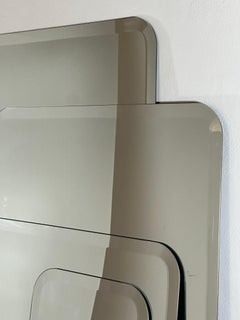 Miroir mural artisanal sans cadre à bords biseautés, design moderne, 50 x 50 cm