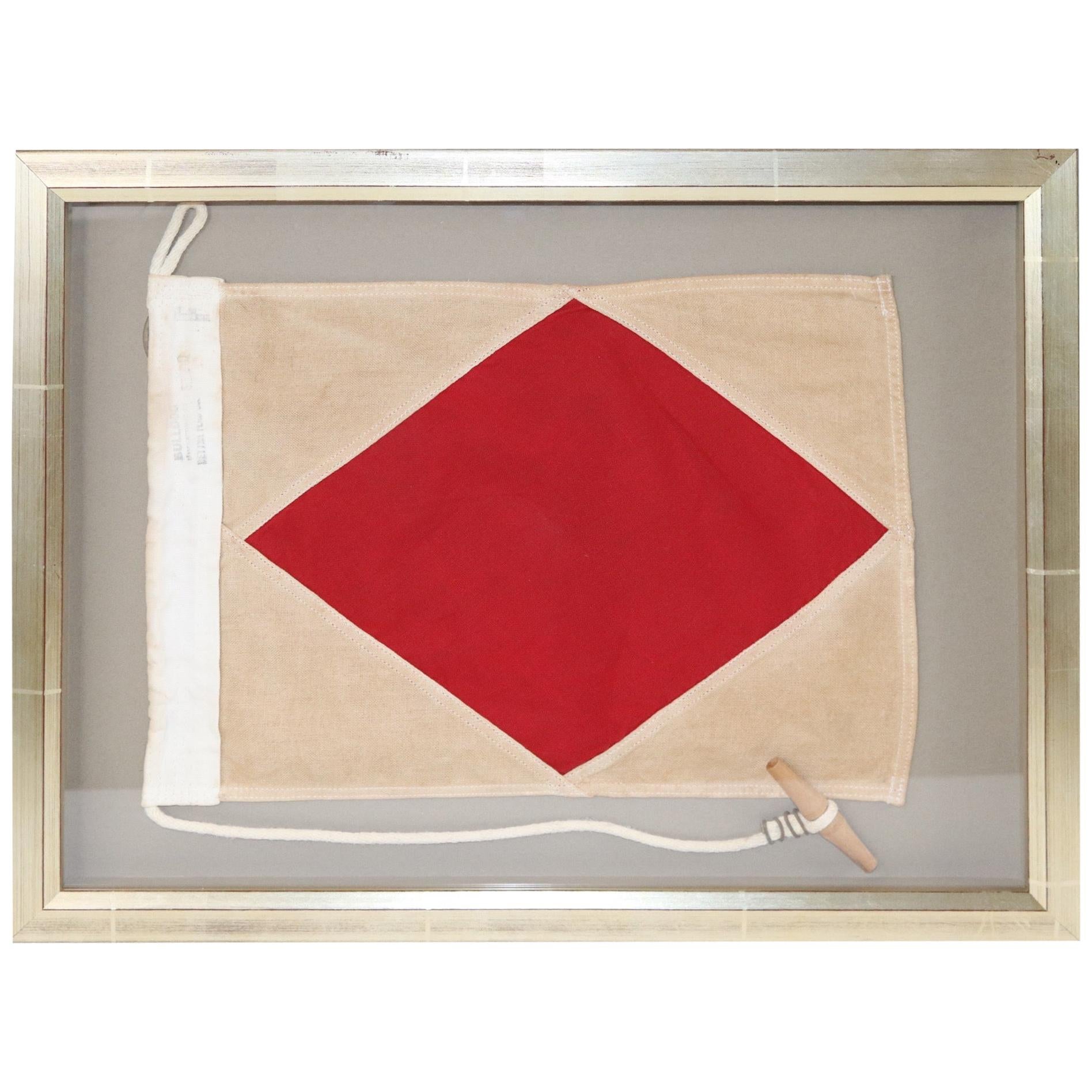 Frames Maritime Signal Flag of Letter F For Sale