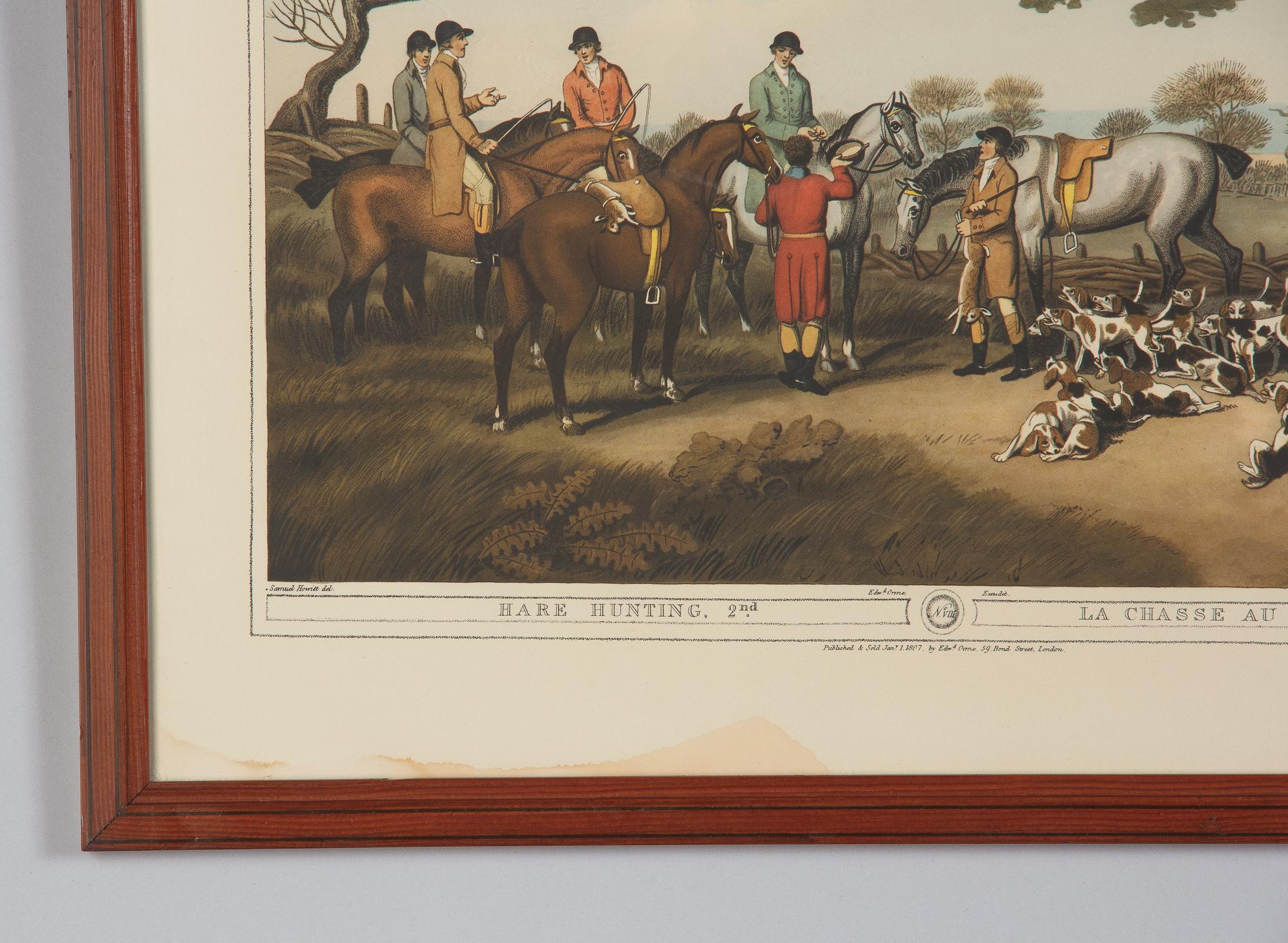 Frames with Prints of Hunting Scenes, England, 20th Century 8