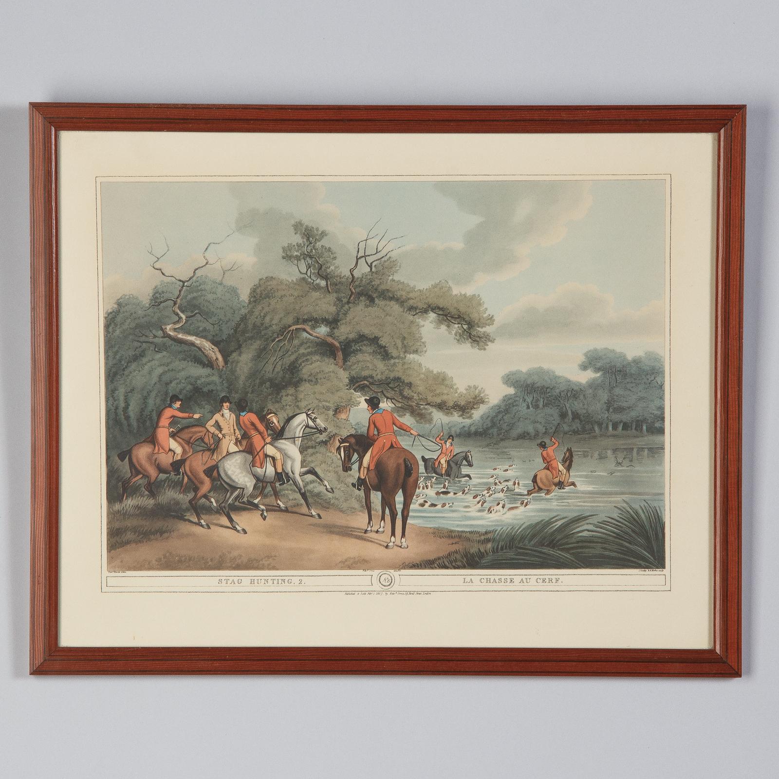 Frames with Prints of Hunting Scenes, England, 20th Century 11