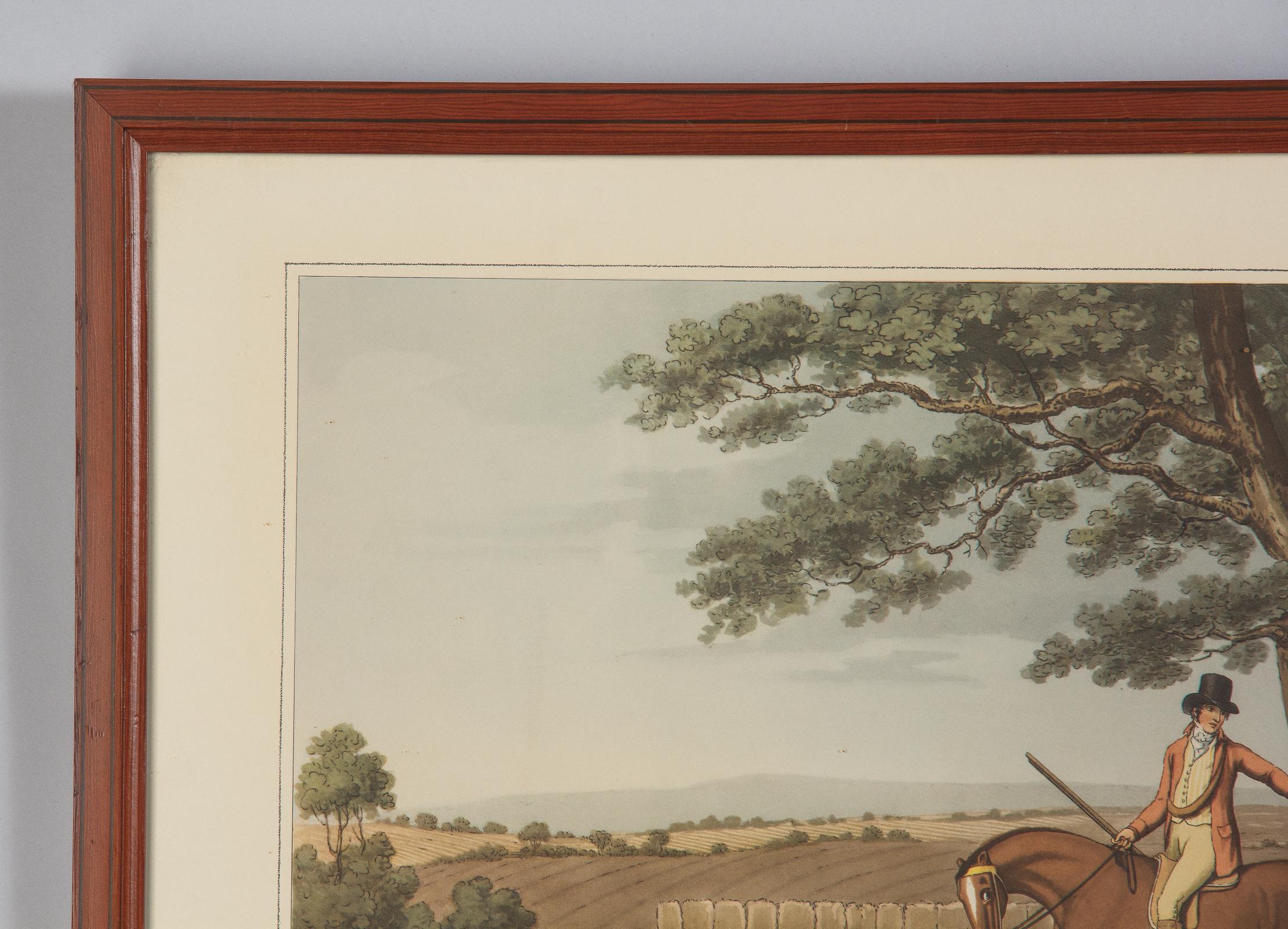 English Frames with Prints of Hunting Scenes, England, 20th Century