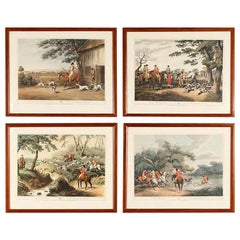 Vintage Frames with Prints of Hunting Scenes, England, 20th Century