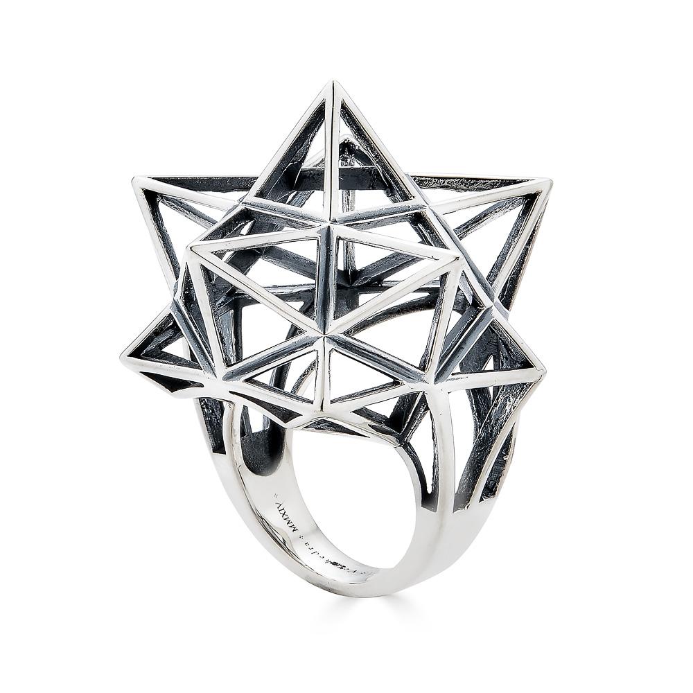 Women's or Men's Framework Star Silver Ring For Sale