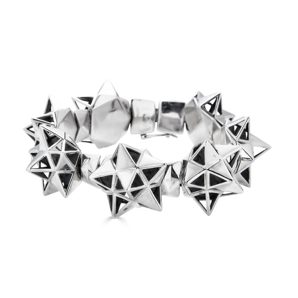 Framework Tetra Bracelet in Sterling Silver For Sale 4