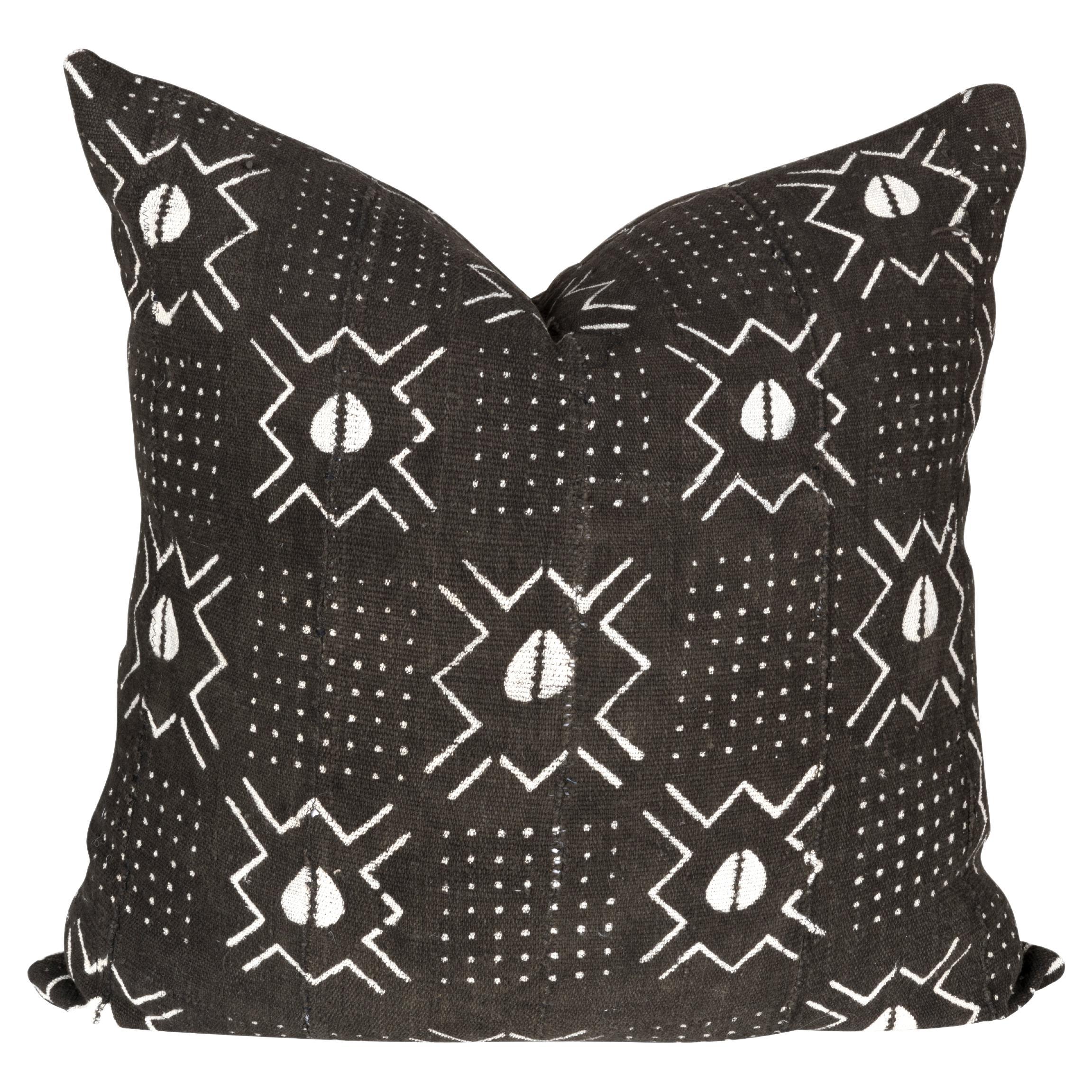 Frameworks, 25x25 Down Pillow, Vintage Moroccan Linen Black Textile For Sale