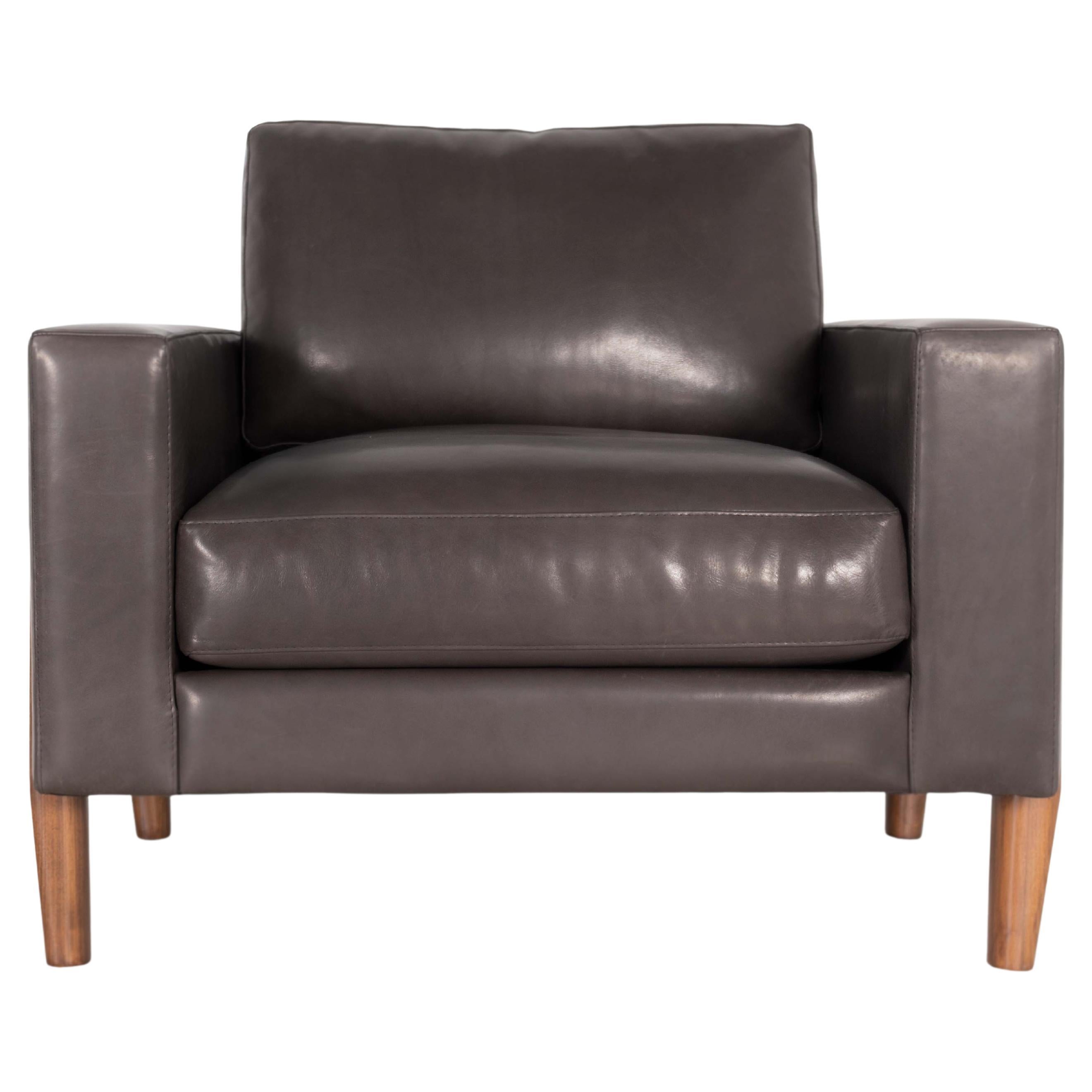 Frameworks Alpine Leather Chair with Frameworks Russet Wooden Legs