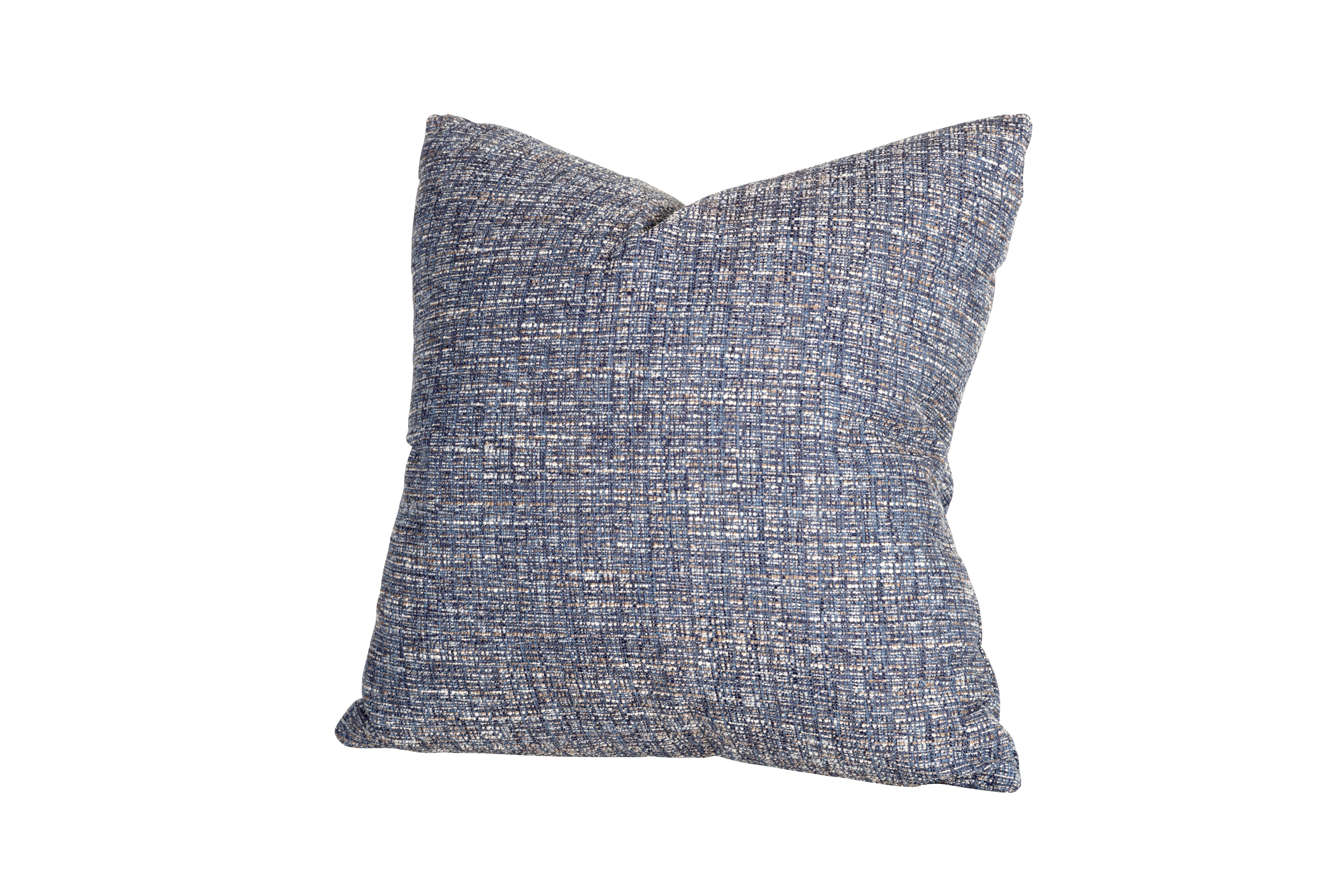 Frameworks by Brendan Bass Pillow in Blue Multi Tweed Vintage Fabric. Down Fill. 