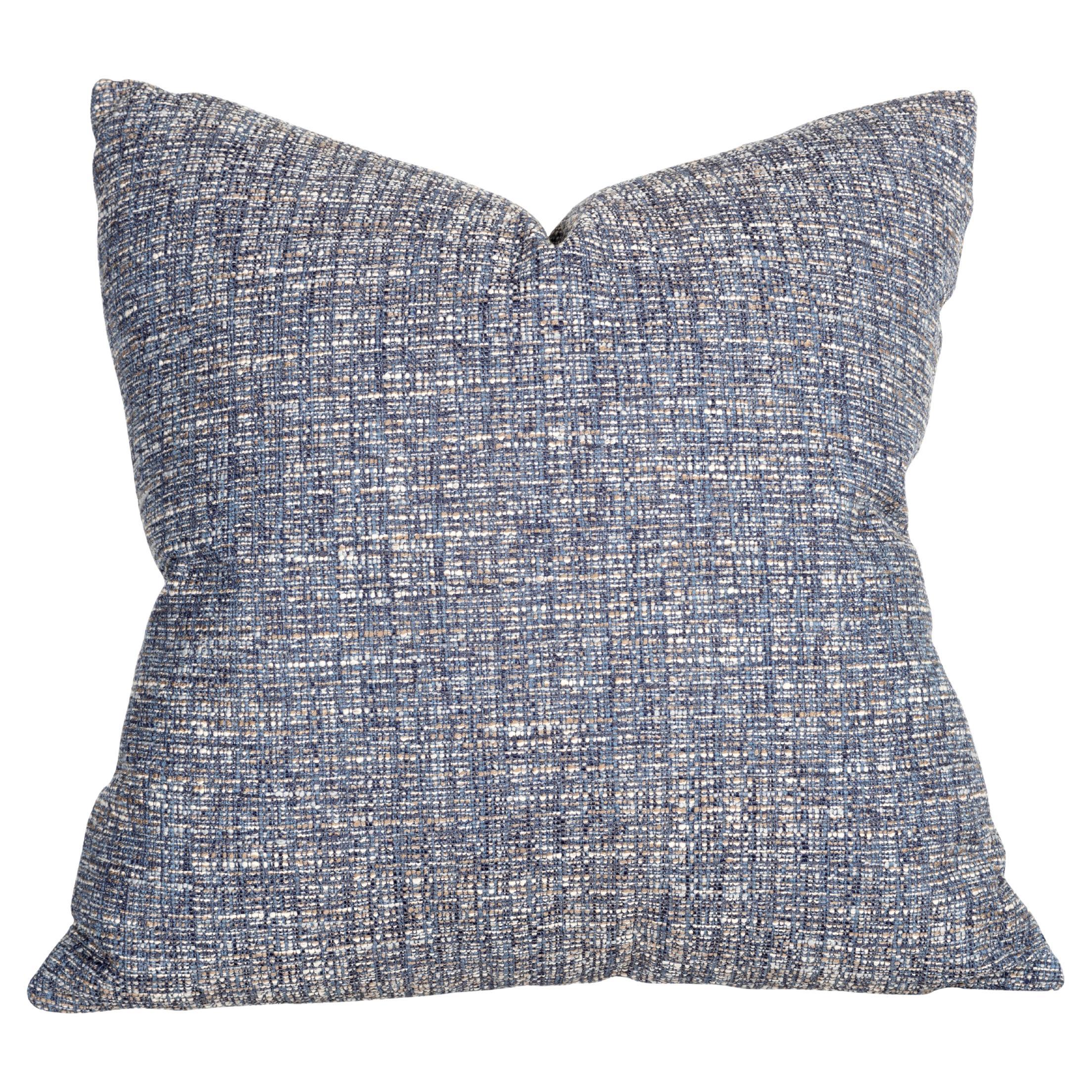 Frameworks by Brendan Bass Pillow in Blue Multi Tweed Vintage Fabric For Sale