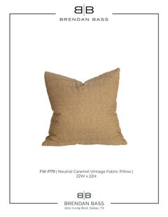 Frameworks by Brendan Bass Pillow in Neutral Camel Vintage Fabric