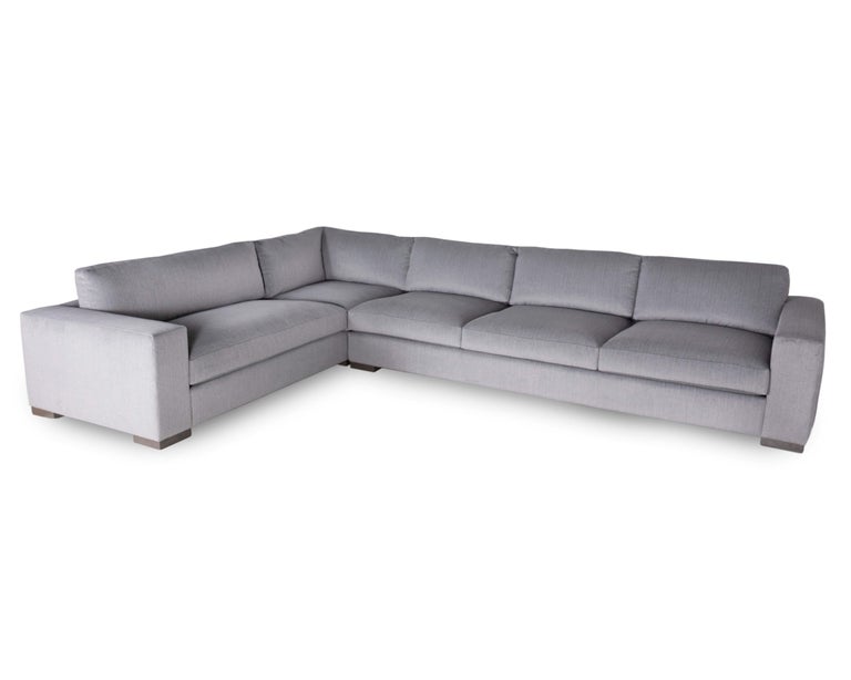 American Frameworks Terlingua Sectional with Frameworks Grey Wooden Legs For Sale