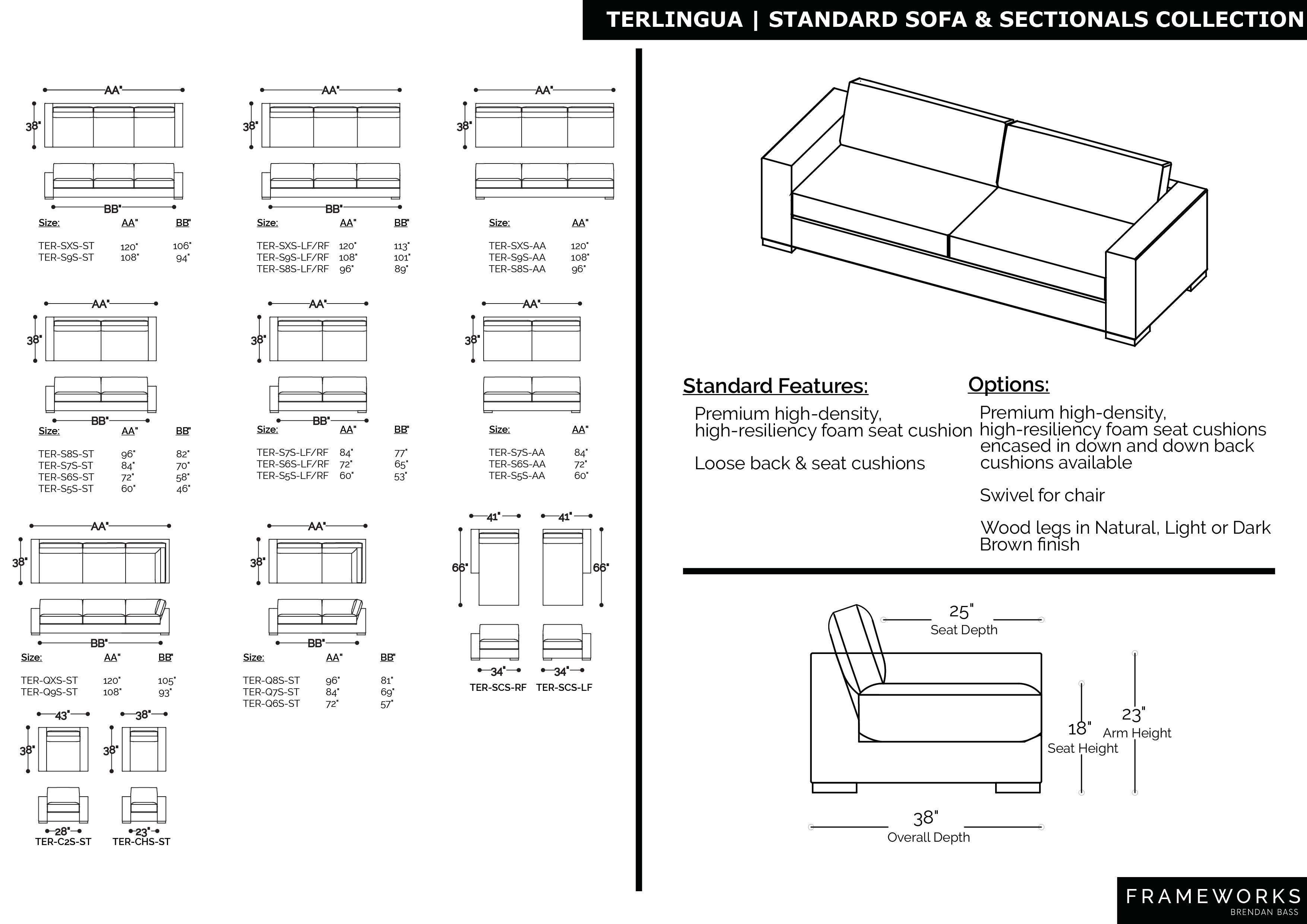 Frameworks Terlingua Sectional with Frameworks Grey Wooden Legs 1