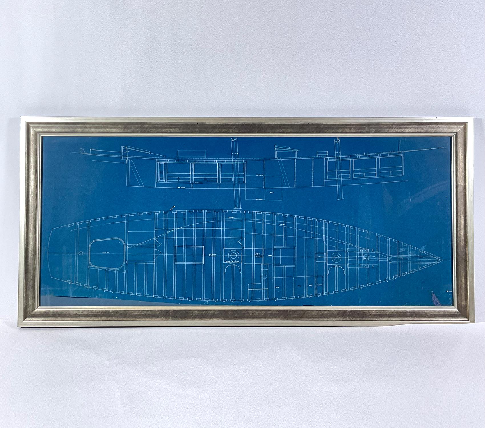 Framed architect's drawing noted as 