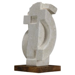 « Frammento IV » — Sculpture en calcaire d'inspiration cubiste d'Alberto Cabiddu