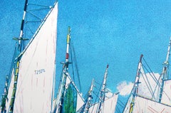Fishing Boats, Photorealist Screen Print by Fran Bull