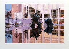 Lincoln Center Dusk, Photorealist Screenprint by Fran Bull