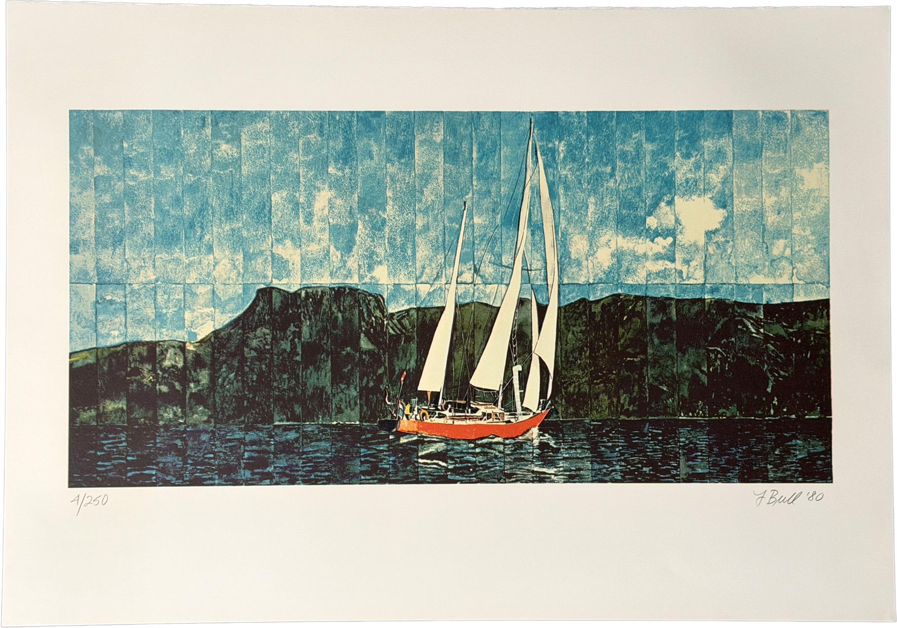 Sky Day Sailboat Signed Limited Edition Lithograph
