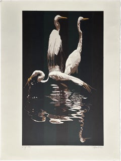 Tre aironi del 1980, serigrafia firmata in edizione limitata
