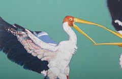 "Due cicogne", serigrafia fotorealistica di Fran Bull