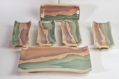 Fran Hogan Set of 6 Serving Platters, New Mexico Studio Art Pottery