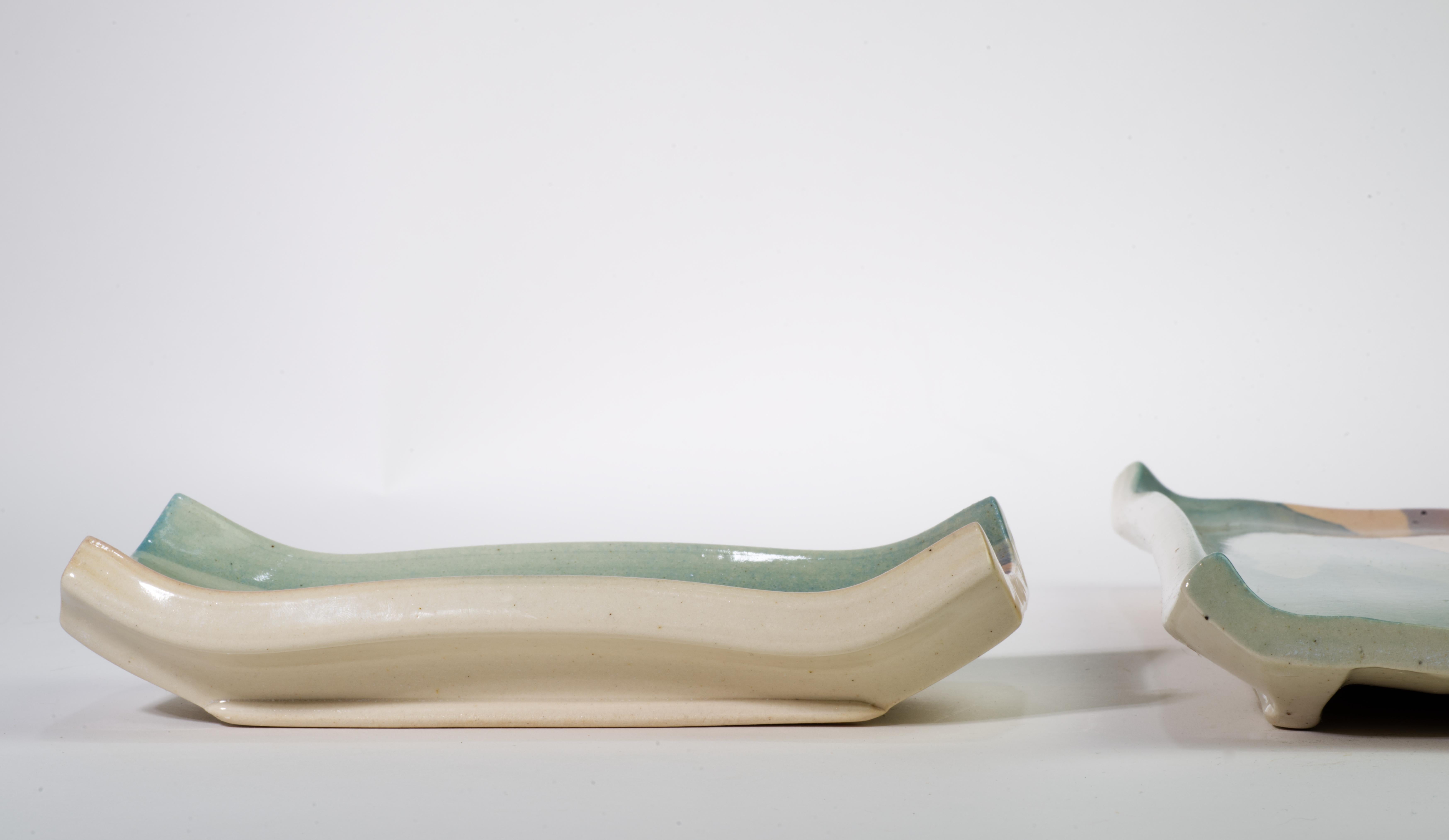 Fran Hogan, 6er-Set Servierplatten, New Mexico Studio Art Pottery (Keramik) im Angebot