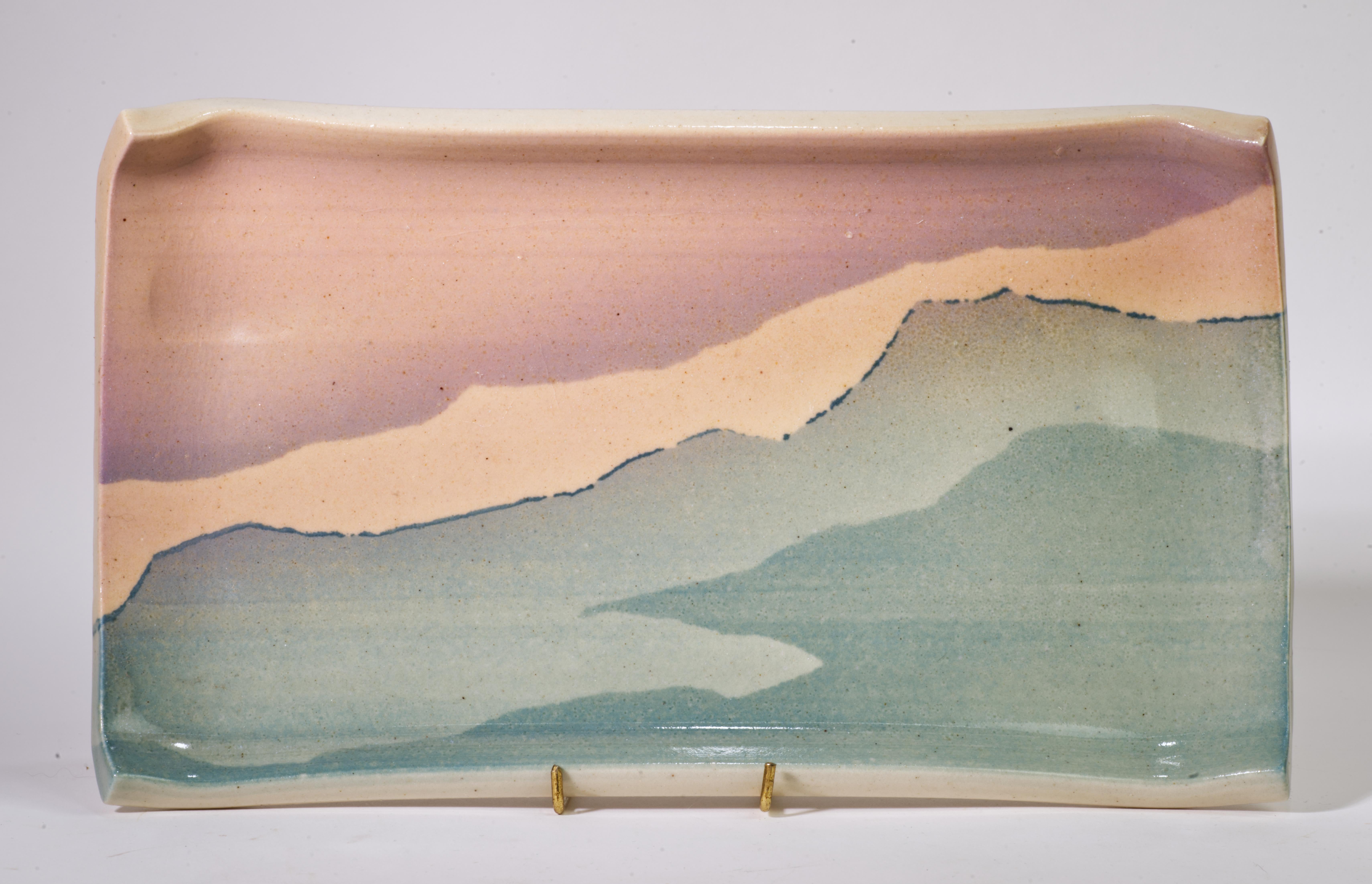 Fran Hogan, 6er-Set Servierplatten, New Mexico Studio Art Pottery im Angebot 1