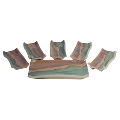 Fran Hogan, 6er-Set Servierplatten, New Mexico Studio Art Pottery