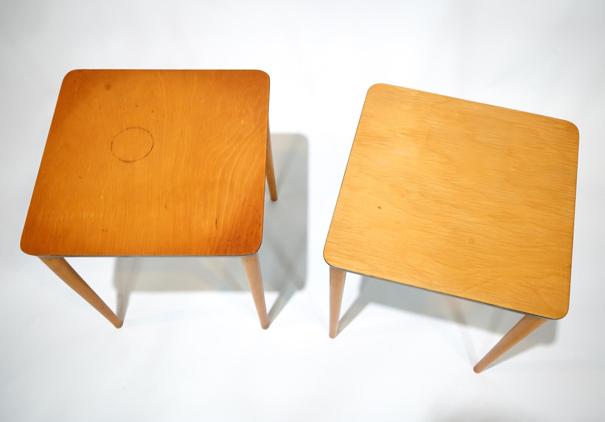 American Fran Hosken Wood Side Tables