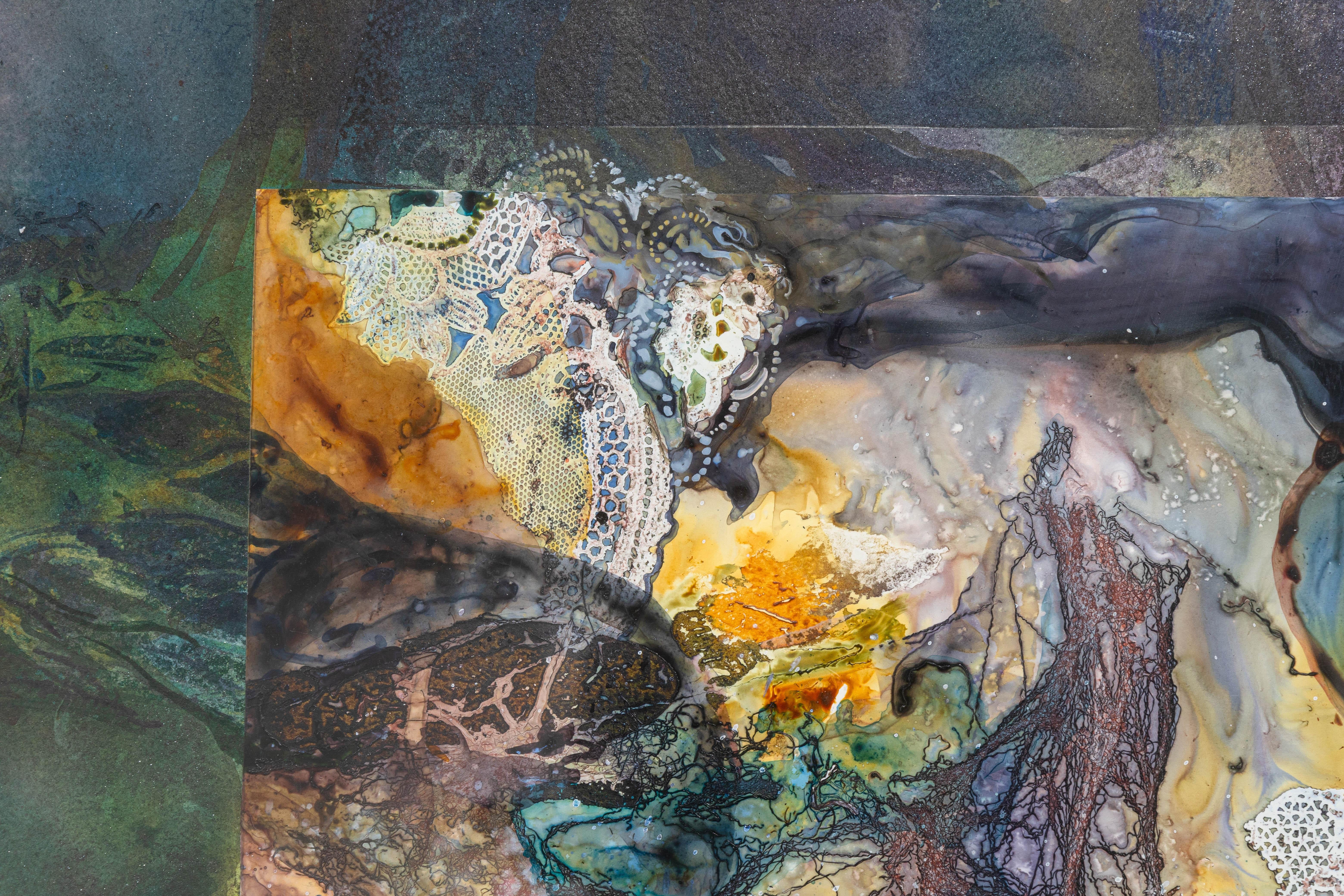 Fran Levin - Ohne Titel (Abstrakter Blumenstrauß), ca. 1980er Jahre Signiertes Aquarell auf Papier im Zustand „Gut“ im Angebot in Keego Harbor, MI