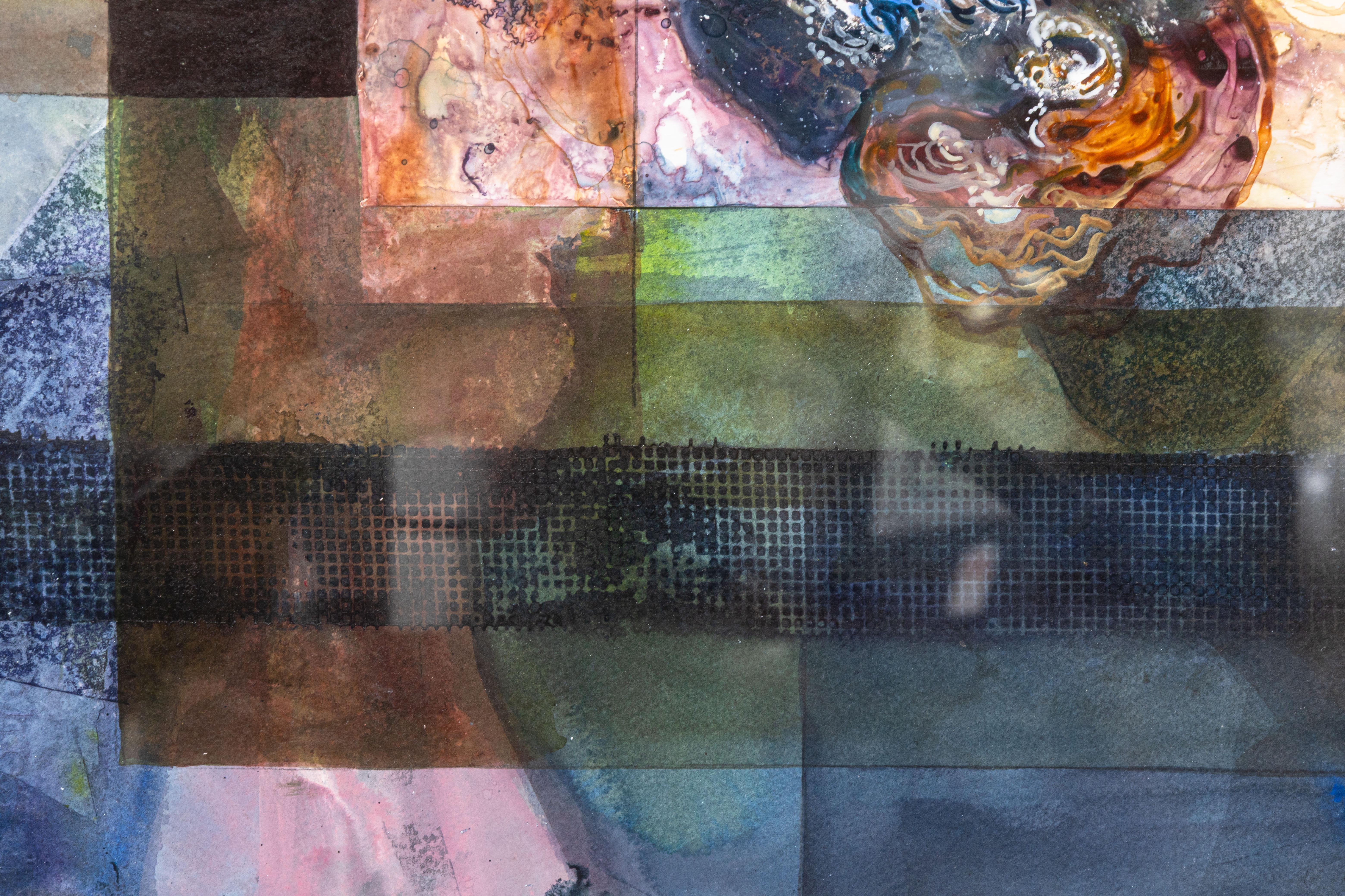 Fran Levin - Ohne Titel (Abstrakter Blumenstrauß), ca. 1980er Jahre Signiertes Aquarell auf Papier im Angebot 1