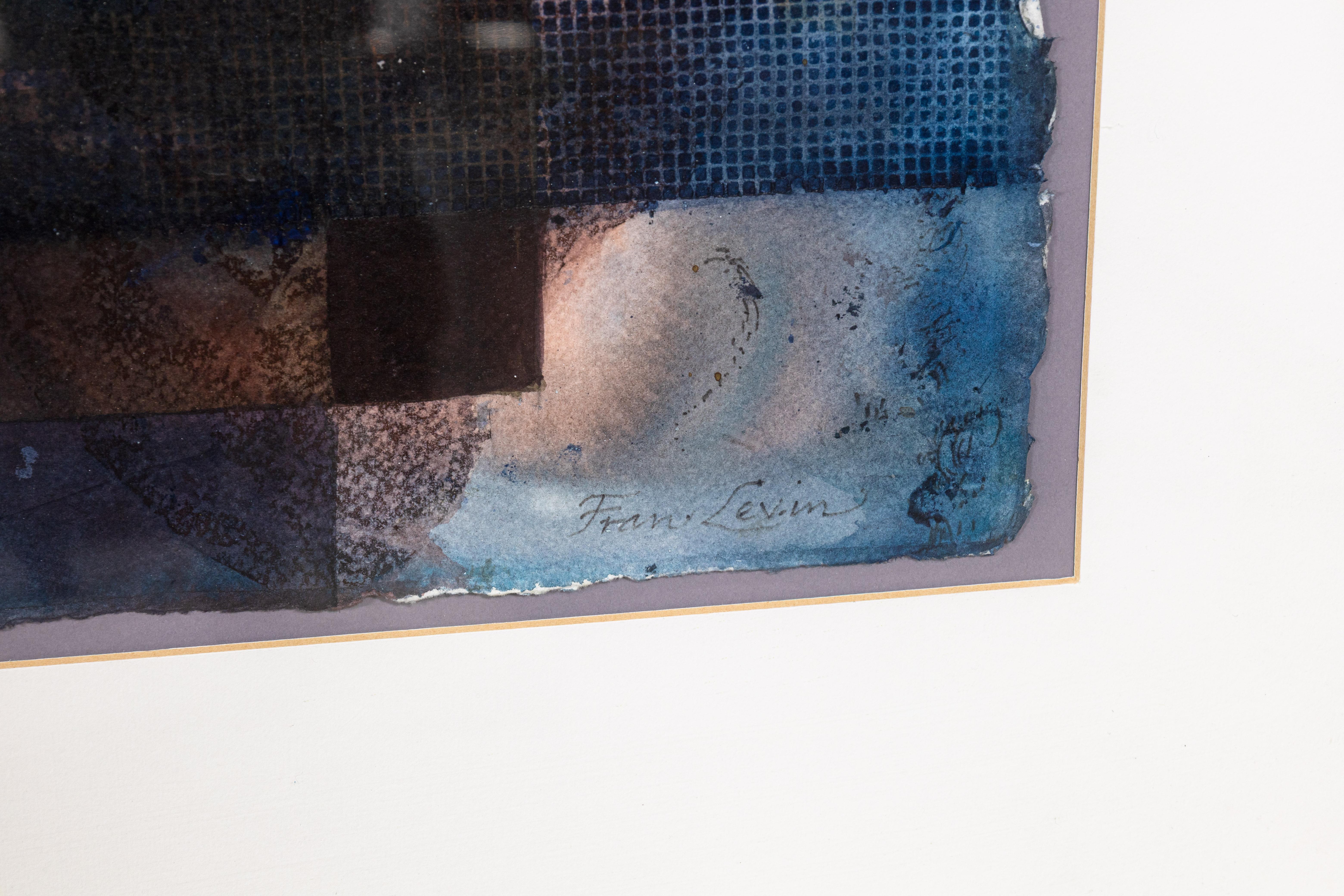 Fran Levin - Ohne Titel (Abstrakter Blumenstrauß), ca. 1980er Jahre Signiertes Aquarell auf Papier im Angebot 2