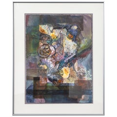 Fran Levin - Ohne Titel (Abstrakter Blumenstrauß), ca. 1980er Jahre Signiertes Aquarell auf Papier