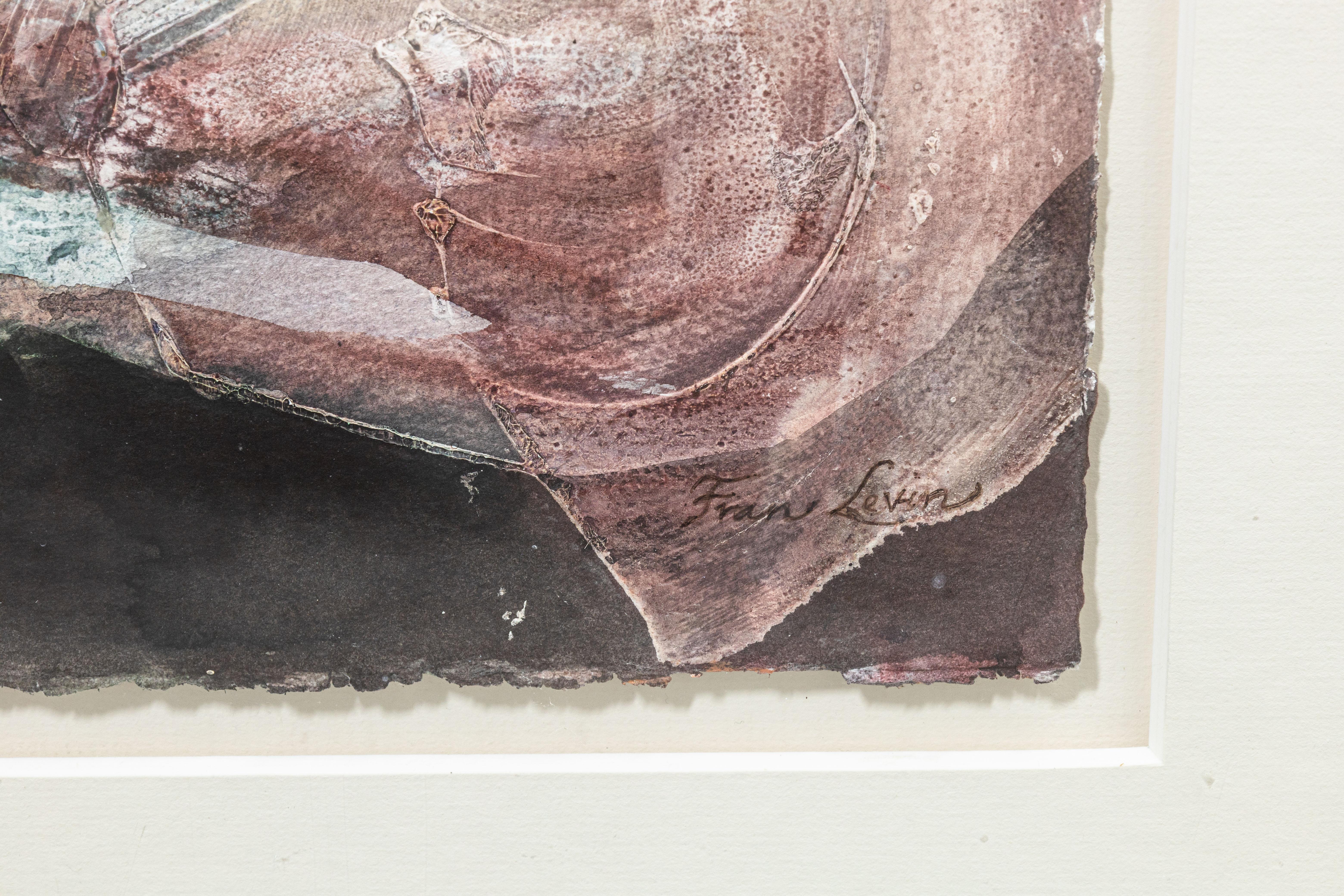 Fran Levin - Ohne Titel (Abstraktes Stilleben), ca. 1980er Jahre Signiertes Aquarell auf Papier im Angebot 3