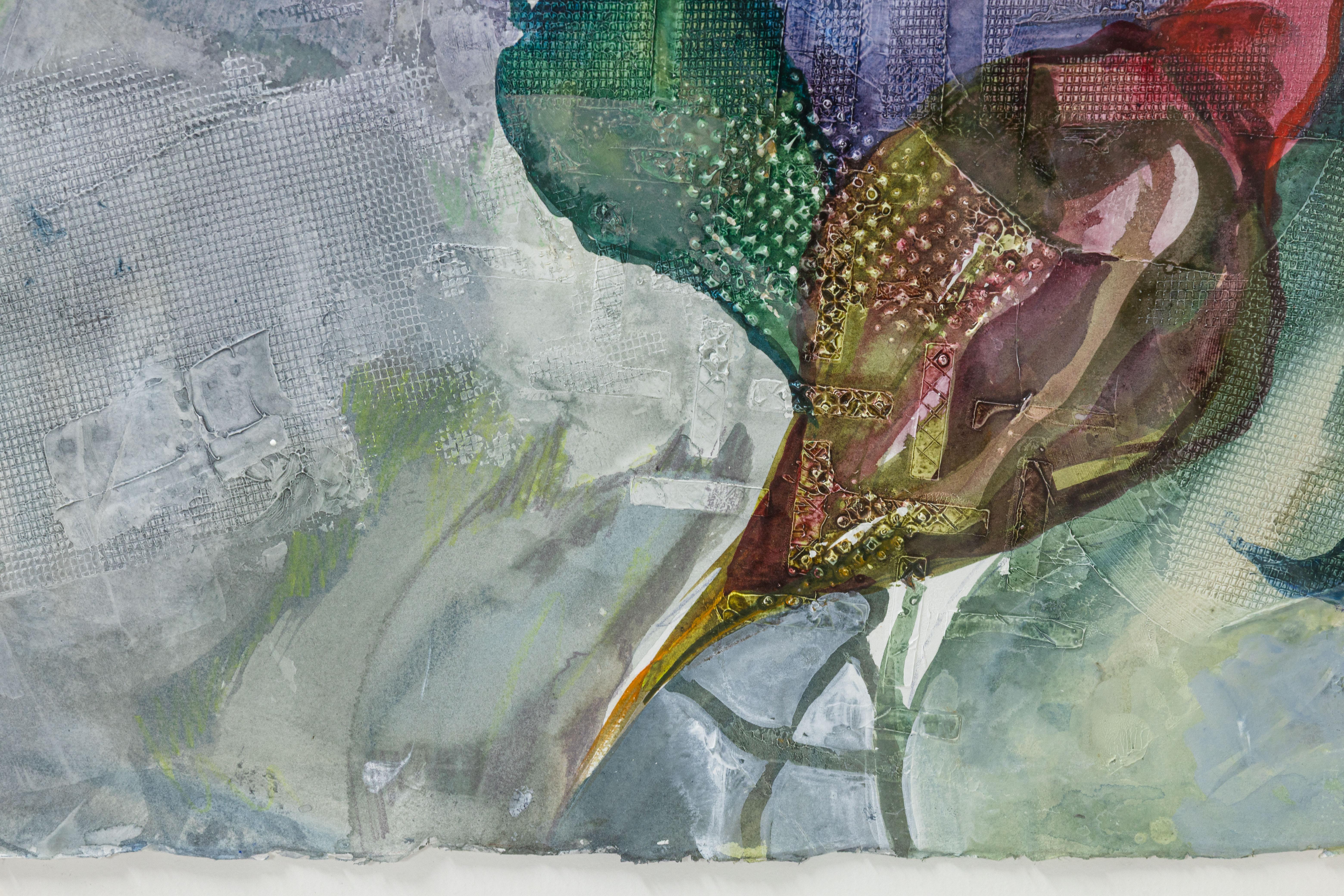 Fran Levin - Untitled (Rose), c. 1980s Signed Modern Watercolor on Paper Framed For Sale 1