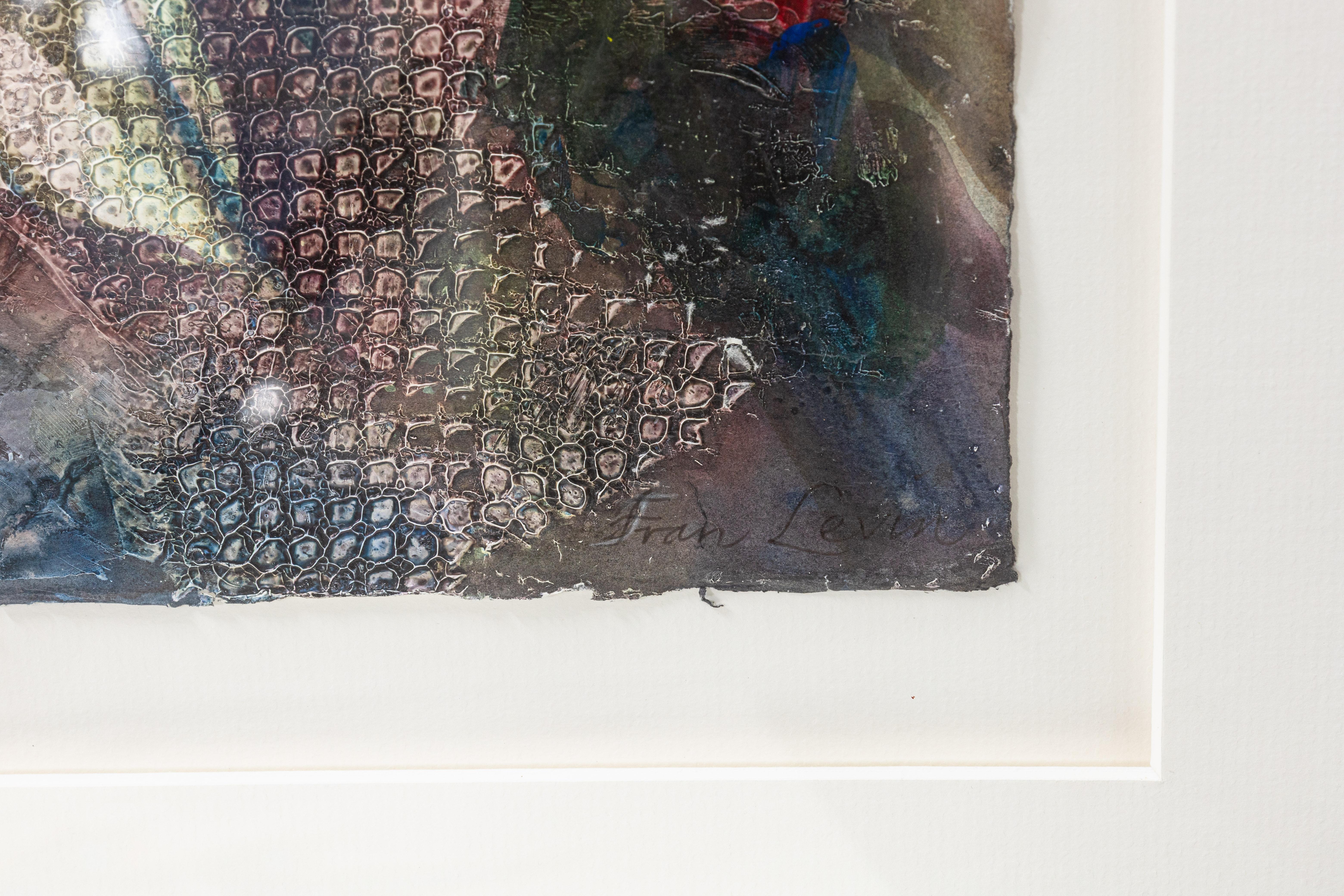 Fran Levin - Untitled (Rose), c. 1980s Signed Modern Watercolor on Paper Framed For Sale 2